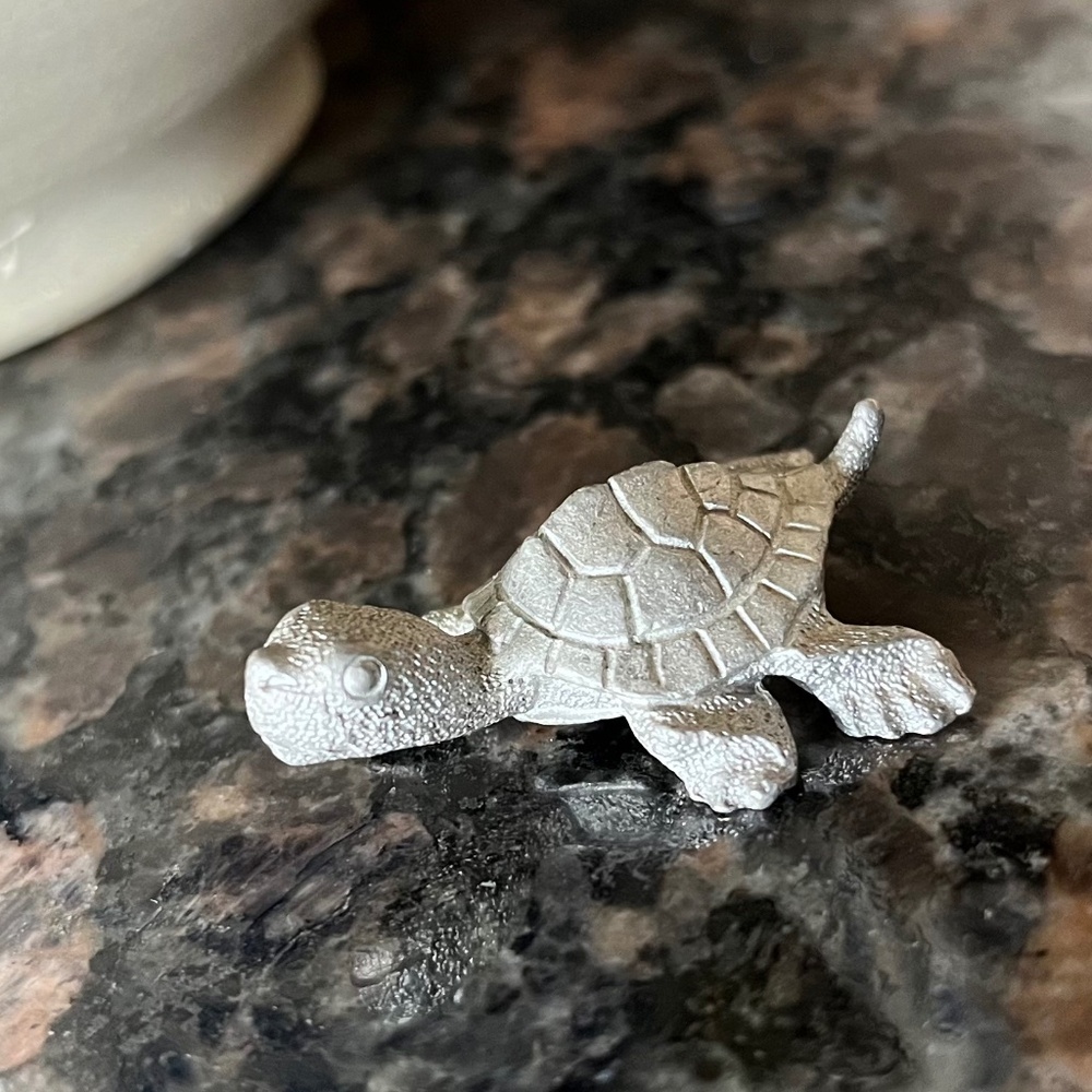 Vintage 80s Spoontique Cast Pewter Turtle